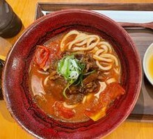 Spicy Tomato Beef Udon Noodles