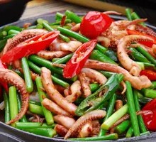 Grilled Squid on Iron Plate
