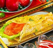 Handmade Egg Pancake with Chicken Strips