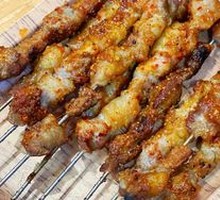 Skewered Lamb on Steel Rod