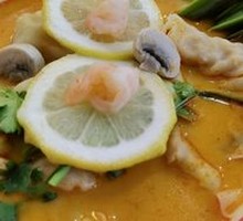 Thai Tom Yum Soup Shrimp and Crab Roe Dumplings