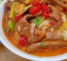 Stir-Fried Sour Spicy Pig Liver Noodles
