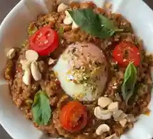 Thai Basil Meat Rice with Soft-Boiled Egg