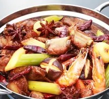 Spicy Stir-Fried Spare Ribs and Shrimp