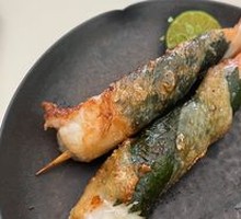 Braised Chicken Skin with Shrimp and Perilla