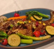 Pan-Seared Yellow Croaker with Roasted Seasonal Vegetables