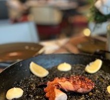 A Banda Squid Rice with Grilled Octopus