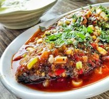 Braised Carp with Huoxiang and Crispy Rice Noodles