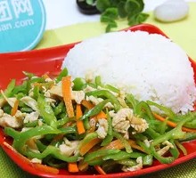Green Pepper Shredded Pork Rice