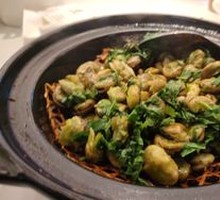 Braised Broad Beans with Agastache