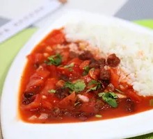 Tomato Beef Rice Bowl