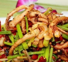 Spicy Squid Tentacles in Dry Pot