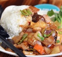 Spicy Pork Stir-fry Rice Bowl