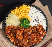 Tea Tree Mushroom and Minced Pork Rice