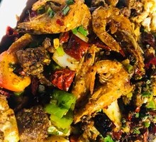 Spicy Stir-Fried Spare Ribs and Shrimp