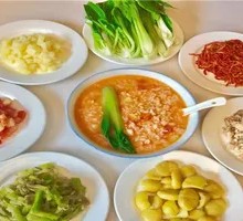 Tomato Chestnut Chicken Rice Soup