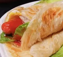 Egg and Chicken Strip Hand-held Pancake