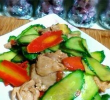 Cucumber and Pork Rice Bowl