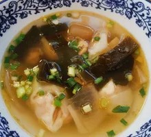 Sour Radish Duck and Seaweed Soup with Pork Dumplings