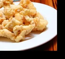 Crispy Pork with Black Tofu Flower