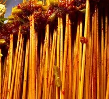 Pickled Green Beans with Fresh Beef Skewers