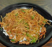 Potato and Pork Noodle Bowl