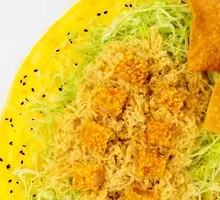 Crispy Chicken Strip and Meat Floss Pancake
