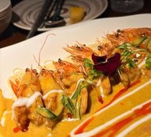 Yellow Curry Shrimp with Angel Hair Pasta
