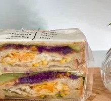 Purple Sweet Potato and Meat Floss Whole Wheat Sandwich