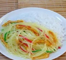 Potato and Pork Noodle Bowl