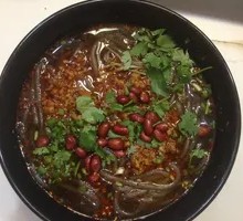 Spicy Meat Sauce Rice Noodles in Red Soup