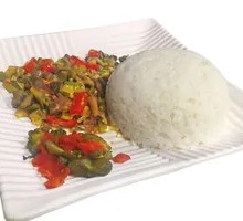 Pea and Chicken Offal Rice