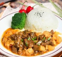 Spicy Potato and Beef Rice Bowl