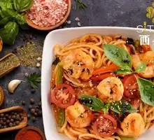 Spicy Sour Shrimp Pasta