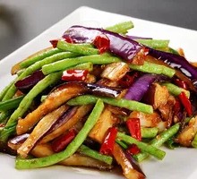 Eggplant and Green Bean Rice Bowl