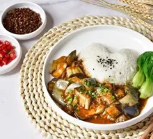 Minced Pork and Eggplant Rice Bowl