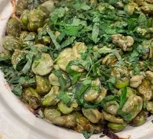 Braised Broad Beans with Agastache