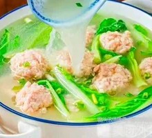 Bok Choy and Fresh Pork Meatball Soup