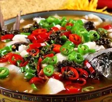 Fresh Fish Slices in Hot Pot