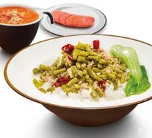 Minced Pork with Yardlong Beans Rice Bowl