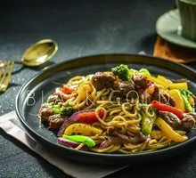 Black Pepper Beef Spaghetti