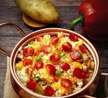 Spicy Sausage and Potato Rice