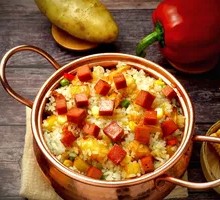 New Orleans Chicken Rice with Crispy Potato