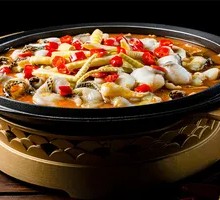 Panda Bamboo Shoots and Pickled Chili Sour Cabbage Fish