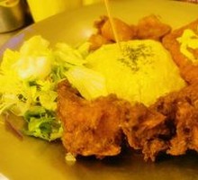 Curry Pork Cutlet Omelette Rice