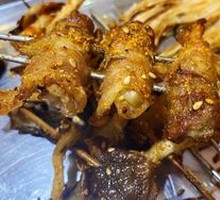 Grilled Pork Belly Rolls with Enoki Mushrooms