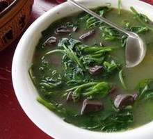Pea Shoot Chicken Blood Soup