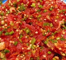 Sliced Beef with Green and Red Peppers