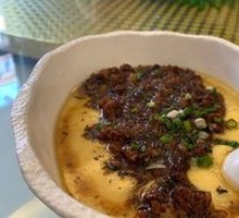 Steamed Egg with Meat Sauce