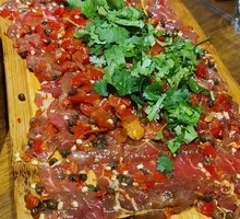 Sliced Beef with Green and Red Peppers